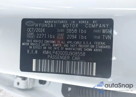 2025 Hyundai Elantra Limited from USA, damaged, VIN KMHLP4DG0SU908558